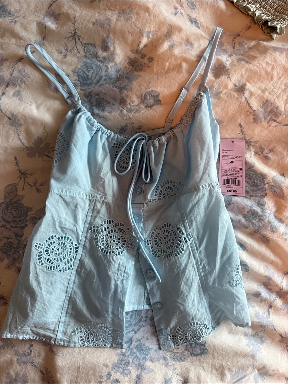 wild fable Light Blue Eyelet Camisole